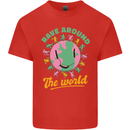 Rave Around the World Dance Music Raver Acid Mens Cotton T-Shirt Tee Top Red