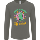 Rave Around the World Dance Music Raver Acid Mens Long Sleeve T-Shirt Charcoal