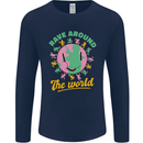 Rave Around the World Dance Music Raver Acid Mens Long Sleeve T-Shirt Navy Blue