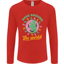 Rave Around the World Dance Music Raver Acid Mens Long Sleeve T-Shirt Red