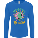 Rave Around the World Dance Music Raver Acid Mens Long Sleeve T-Shirt Royal Blue