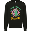 Rave Around the World Dance Music Raver Acid Mens Sweatshirt Jumper Black