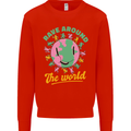 Rave Around the World Dance Music Raver Acid Mens Sweatshirt Jumper Bright Red