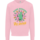 Rave Around the World Dance Music Raver Acid Mens Sweatshirt Jumper Light Pink
