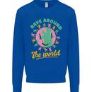 Rave Around the World Dance Music Raver Acid Mens Sweatshirt Jumper Royal Blue