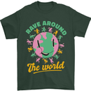 Rave Around the World Dance Music Raver Acid Mens T-Shirt 100% Cotton Forest Green