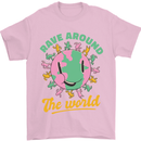 Rave Around the World Dance Music Raver Acid Mens T-Shirt 100% Cotton Light Pink