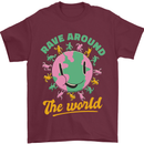 Rave Around the World Dance Music Raver Acid Mens T-Shirt 100% Cotton Maroon