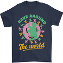 Rave Around the World Dance Music Raver Acid Mens T-Shirt 100% Cotton Navy Blue