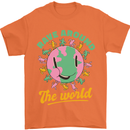 Rave Around the World Dance Music Raver Acid Mens T-Shirt 100% Cotton Orange