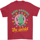 Rave Around the World Dance Music Raver Acid Mens T-Shirt 100% Cotton Red