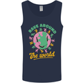Rave Around the World Dance Music Raver Acid Mens Vest Tank Top Navy Blue