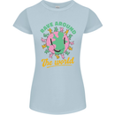 Rave Around the World Dance Music Raver Acid Womens Petite Cut T-Shirt Light Blue