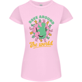 Rave Around the World Dance Music Raver Acid Womens Petite Cut T-Shirt Light Pink