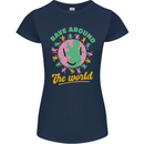 Rave Around the World Dance Music Raver Acid Womens Petite Cut T-Shirt Navy Blue