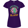 Rave Around the World Dance Music Raver Acid Womens Petite Cut T-Shirt Purple