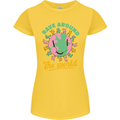 Rave Around the World Dance Music Raver Acid Womens Petite Cut T-Shirt Yellow