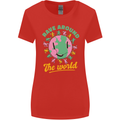 Rave Around the World Dance Music Raver Acid Womens Wider Cut T-Shirt Red