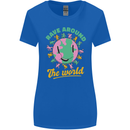 Rave Around the World Dance Music Raver Acid Womens Wider Cut T-Shirt Royal Blue
