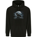Raven & Ocean Full Moon Crow Viking Childrens Kids Hoodie Black