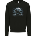 Raven & Ocean Full Moon Crow Viking Mens Sweatshirt Jumper Black