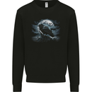 Raven & Ocean Full Moon Crow Viking Mens Sweatshirt Jumper Black