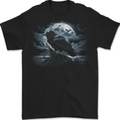 Raven & Ocean Full Moon Crow Viking Mens T-Shirt 100% Cotton BLACK