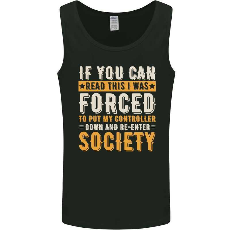 Re-enter Society Funny Gaming Gamer Mens Vest Tank Top Black