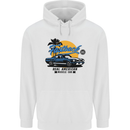 Real American Muscle Car Fastback Mens 80% Cotton Hoodie White