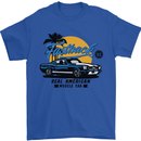 Real American Muscle Car Fastback Mens T-Shirt 100% Cotton Royal Blue