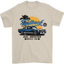 Real American Muscle Car Fastback Mens T-Shirt 100% Cotton Sand