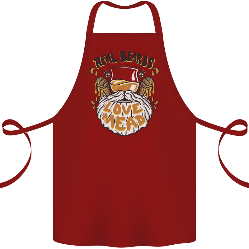 Real Beards Love Mead Funny Beer Alcohol Cotton Apron 100% Organic Maroon