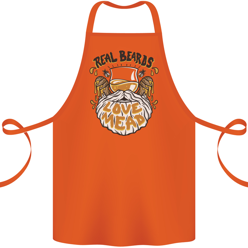 Real Beards Love Mead Funny Beer Alcohol Cotton Apron 100% Organic Orange
