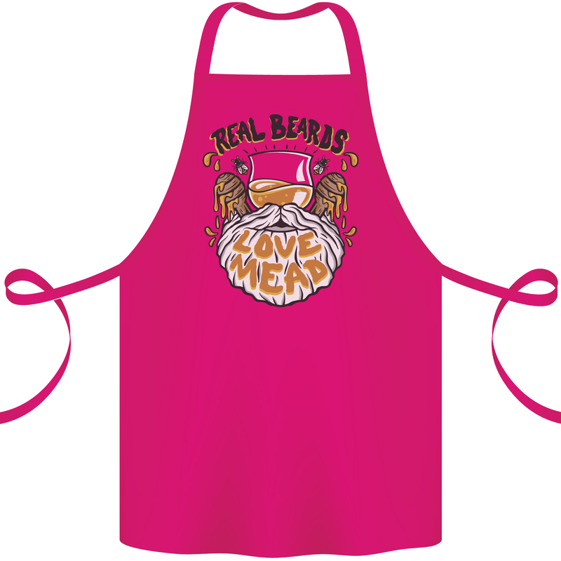 Real Beards Love Mead Funny Beer Alcohol Cotton Apron 100% Organic Pink