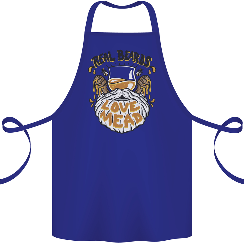 Real Beards Love Mead Funny Beer Alcohol Cotton Apron 100% Organic Royal Blue