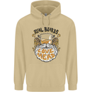 Real Beards Love Mead Funny Beer Alcohol Mens 80% Cotton Hoodie Sand