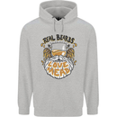 Real Beards Love Mead Funny Beer Alcohol Mens 80% Cotton Hoodie Sports Grey