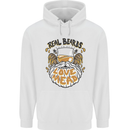 Real Beards Love Mead Funny Beer Alcohol Mens 80% Cotton Hoodie White