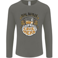 Real Beards Love Mead Funny Beer Alcohol Mens Long Sleeve T-Shirt Charcoal