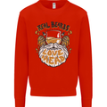 Real Beards Love Mead Funny Beer Alcohol Mens Sweatshirt Jumper Bright Red