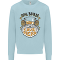 Real Beards Love Mead Funny Beer Alcohol Mens Sweatshirt Jumper Light Blue