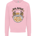 Real Beards Love Mead Funny Beer Alcohol Mens Sweatshirt Jumper Light Pink
