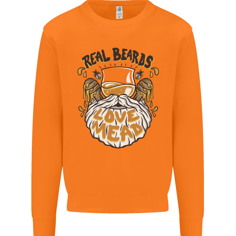 Real Beards Love Mead Funny Beer Alcohol Mens Sweatshirt Jumper Orange