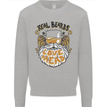 Real Beards Love Mead Funny Beer Alcohol Mens Sweatshirt Jumper Sports Grey
