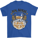 Real Beards Love Mead Funny Beer Alcohol Mens T-Shirt 100% Cotton Royal Blue