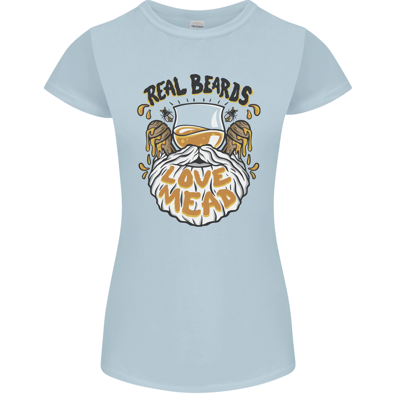 Real Beards Love Mead Funny Beer Alcohol Womens Petite Cut T-Shirt Light Blue