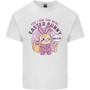 Real Easter Bunny Funny Cat With Eggs Mens Cotton T-Shirt Tee Top White