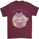 Real Easter Bunny Funny Cat With Eggs Mens T-Shirt 100% Cotton Maroon