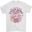 Real Easter Bunny Funny Cat With Eggs Mens T-Shirt 100% Cotton White
