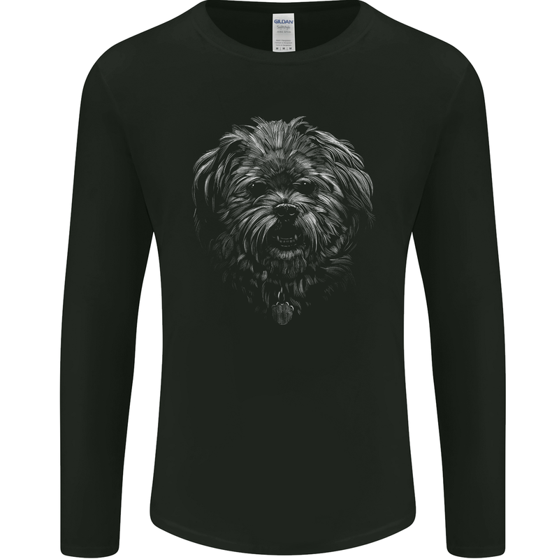 Realistic Shih Tzu Dog Mens Long Sleeve T-Shirt Black